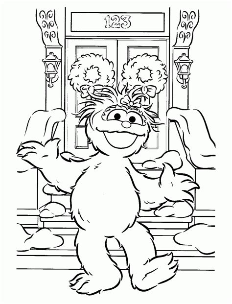 Sesame Street Christmas Coloring Pages Coloring Home