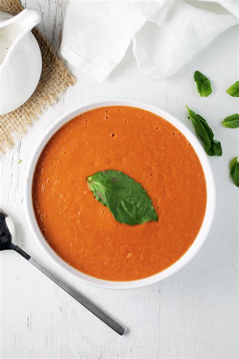 Creamy Vegan Tomato Basil Soup Spinach For Breakfast