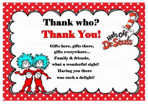 Dr Seuss Thank You Cards Free Printable