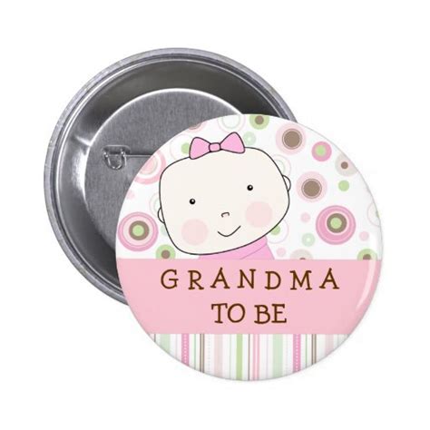 Pink Polka Dot Grandma To Be Pin Zazzle