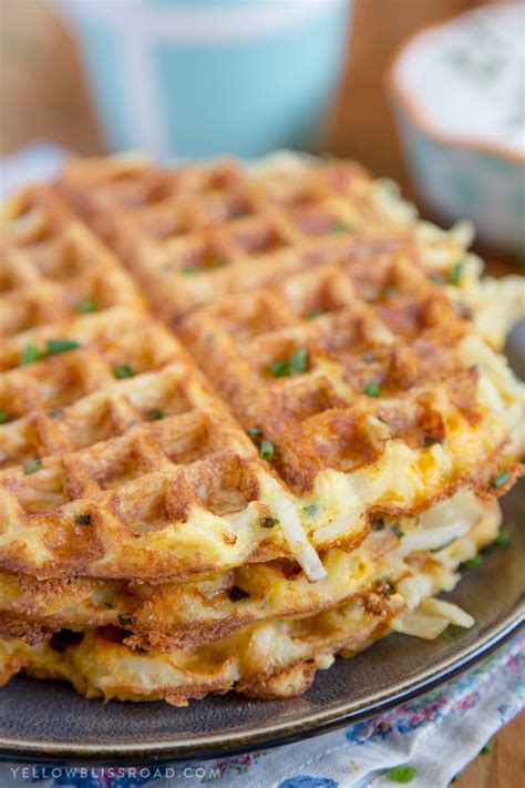 Season with salt and pepper, to taste. Egg & Cheese Hash Browns Waffles | Recipe | Waffle maker ...