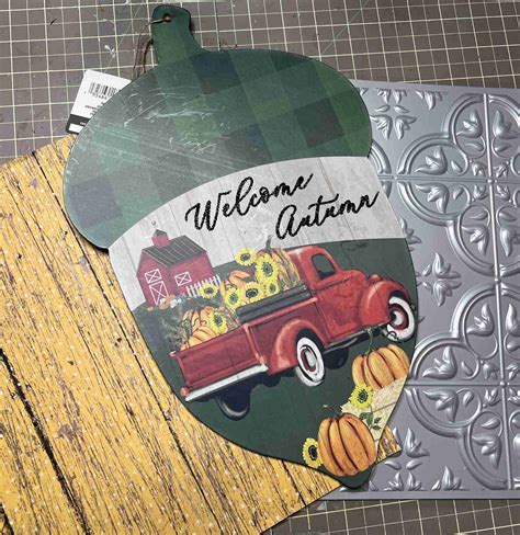 Easy Dollar Tree Fall Acorn Sign - Word & Home