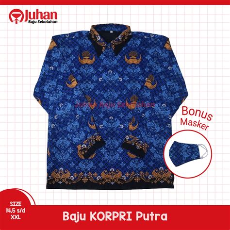 Jual Seragam Batik Korpri Krah Hitam Full Furing Kemeja Korpri Terbaru