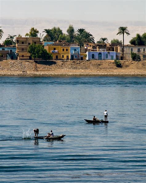 Gone Fishing Nile River Near Luxor Egypt Rick Collier Imagery