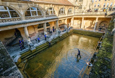 Baths Historic Roman Baths Are Drained Of All 250000 Litres Of Water For A Really Good Scrub