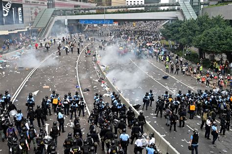 Hong Kong Police Use Tear Gas On Protesters