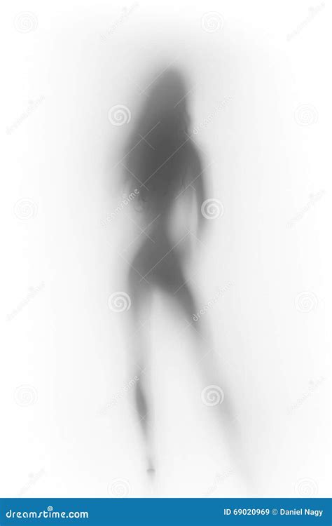 Slim Long Hair Nude Woman Silhouette Royalty Free Stock Photography