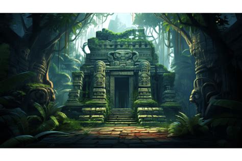 Ancient Jungle Temple Jungleancienttra Graphic By Evoke City
