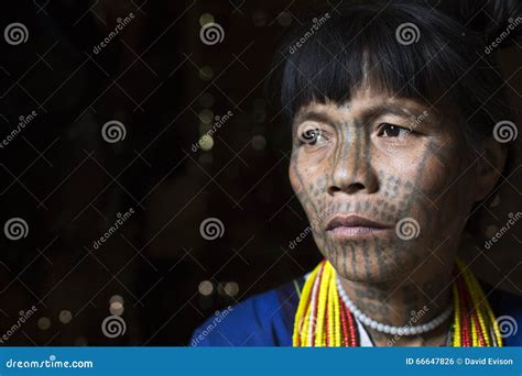 Chin Tribe Tattooed Woman Muun Editorial Photo Image Of Burma