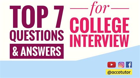 Top 7 College Interview Questions With Answers Interview Tips In
