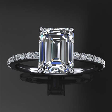 2 Ct Emerald Cut Diamond Engagement Ring Vvs1d Solid 14k White Gold