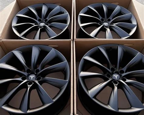 22” Tesla Model X Factory Oem Turbine Wheels Rims Satin Matte Black