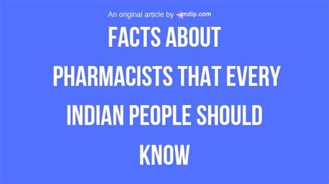 5 Facts About Pharmacists That Every Indian People Should Know Imdip