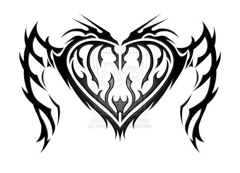 Dragon Tattoo Dragon Heart Tribal Dragon Art