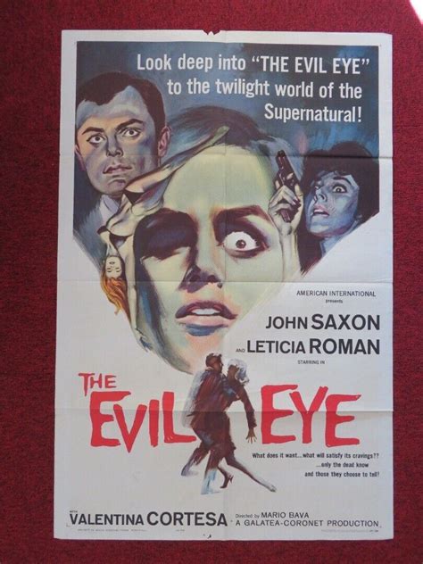 The Evil Eye Folded Us One Sheet Poster John Saxon Leticia Roman 1963 Rendezvous Cinema