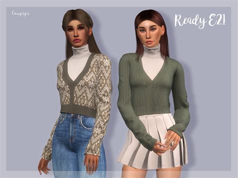 V Neck Sweater Tp396 By Laupipi At Tsr Sims 4 Updates
