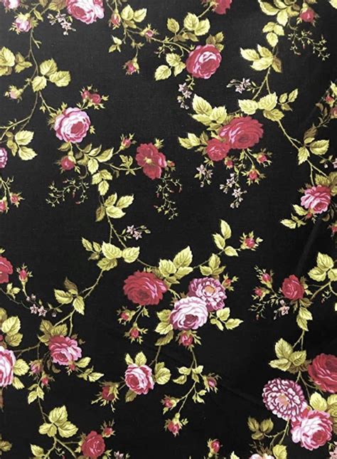 Vintage Floral Rose Print Fabric By The 5 Yard 10 Yard 15 Yard And 20