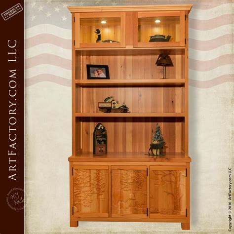 They are a precious treasure chest that shows, without flaunting, but that naturally captures the eye. Solid Wood Display Cabinet: Custom Fine Art Hand Carved Hutch