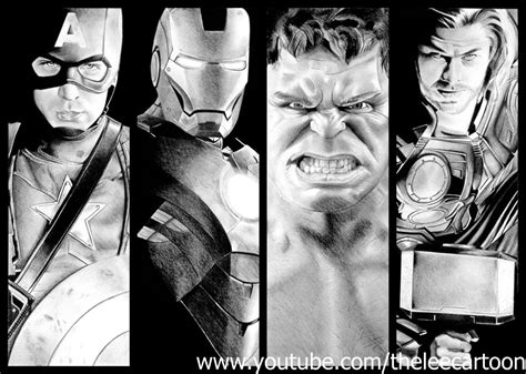 The Avengers Captain America Iron Man Hulk Thor Authentic Print Of