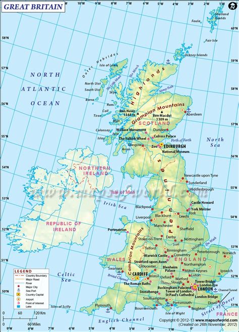 Britain Map Highlights The Part Of Uk Covers The England Wales And