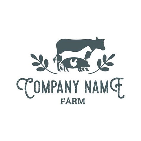 Premium Vector Farm Animals Emblem Rustic Retro Logo Vector