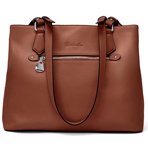BOSTANTEN Women Leather Handbag Long Top Handle Purses Designer
