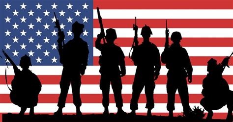 American Flag With Soldiers