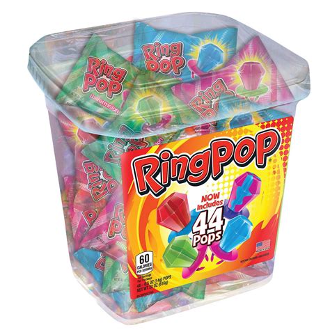 Ring Pop Assorted Flavors Lollipops Candy Tub Bulk Variety Pack 05 Oz