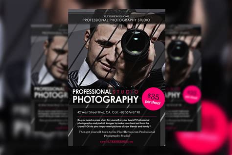 Photography Flyer Template With Dark Theme Free Resource Boy