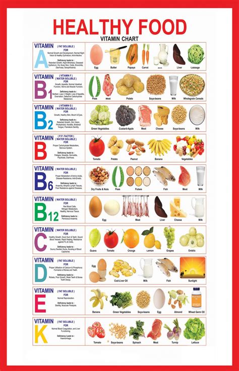 Vitamin c may be the most familiar of all of the nutrients. Healthy Food Vitamin Infographic Chart 18"x28" (45cm/70cm ...