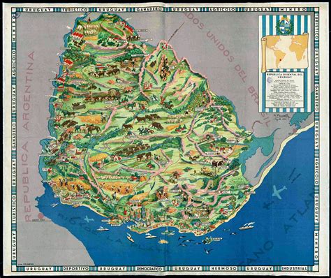 detailed map of uruguay