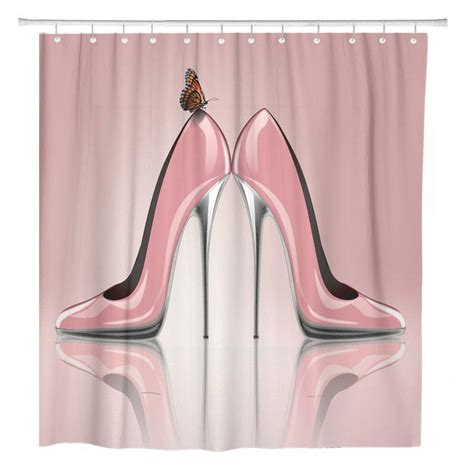 Yusdecor Elegant Pink High Heel Shoes Butterfly Symbol For Wedding