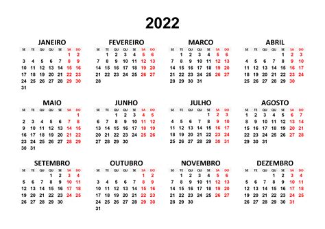 Calendario 2022 Para Imprimir Grande Calendario Gratis
