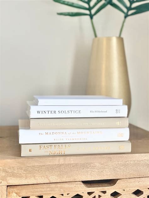 Tan And White Decorative Books Set Of 3 6 Display And Staging Etsy In
