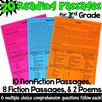 This section contains hundreds of reading comprehension exercises for all grade levels. Reading Passages with Multiple Choice Comprehension ...