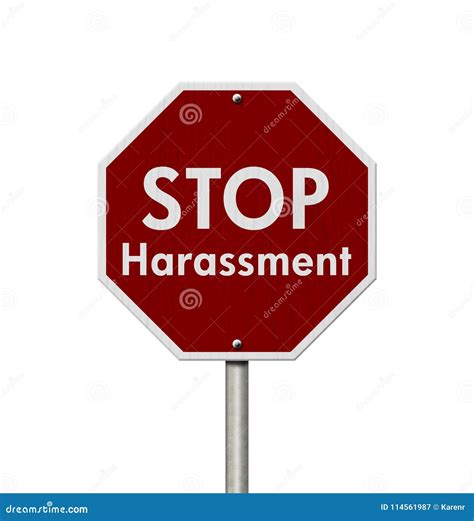 Stopping Harassment Sign On White Stock Image Image Of Workplace White 114561987
