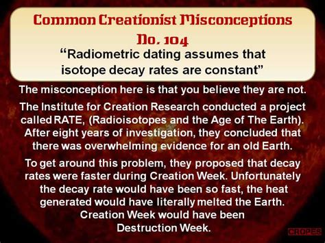 Creationist Misconceptions No 104 Project Rate Answers In Reason