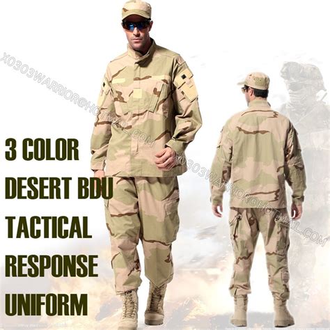 Us 3 Color Desert Camouflage Suit Set Bdu Military Uniform Paintball