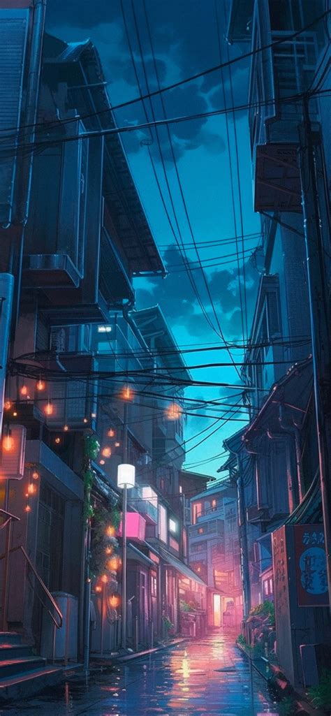 Night Alley Anime Background Wallpapers Night Anime Wallpaper