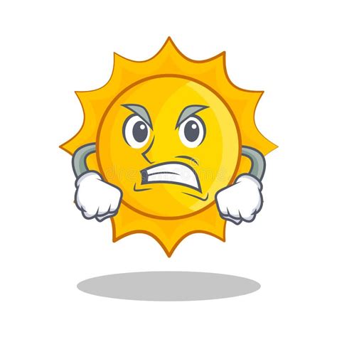 Angry Cute Sun Character Cartoon Stock Vector Illustration Of Smiley