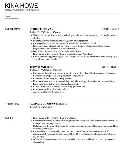 Regional Manager Resume - nicegoodseveryday75