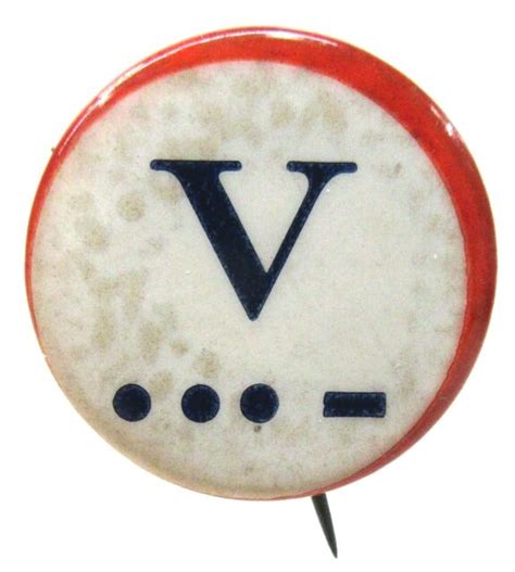 V For Victory Morse Code 1 Pinback Button Home Front Z Ebay