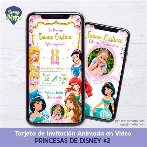 Invitaciones Princesas Disney Cenicienta Blanca Nieves Sofia My XXX