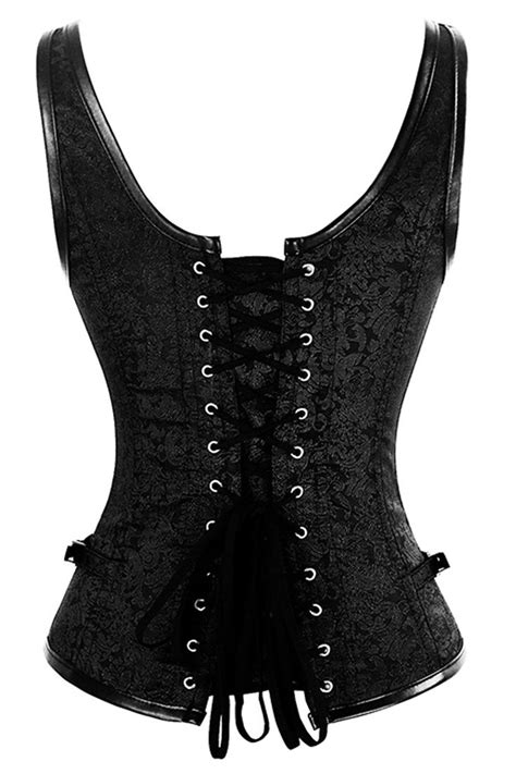 atomic black steampunk jacquard corset vest l black corsets and bustiers classic fashion