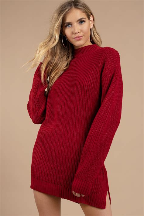 Tobi Sweaters Cardigans Womens Just For Comfort Black Sweater Dress Red ⋆ Theipodteacher