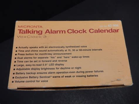 Micronta Vox Clock 3 Talking Alarm Clock Calendar 63 906 3597 1813558569