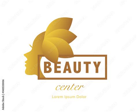 Gold Beauty Logo Icon On White Stock Vector Adobe Stock