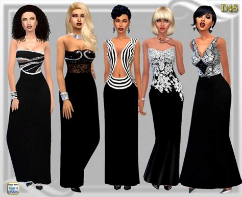 5 Black Gowns At Dreaming 4 Sims Sims 4 Updates