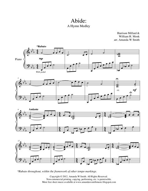 Download sheet music free inifinite shades songs of christ by john tyler of light free sheet music bundle infinite shades of light by john tyler. Abide: A Hymn Medley (by Amanda W Smith -- Piano Solo)