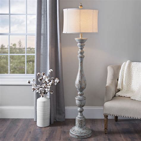 Distressed Eloise Floor Lamp With Images Floor Lamps Living Room